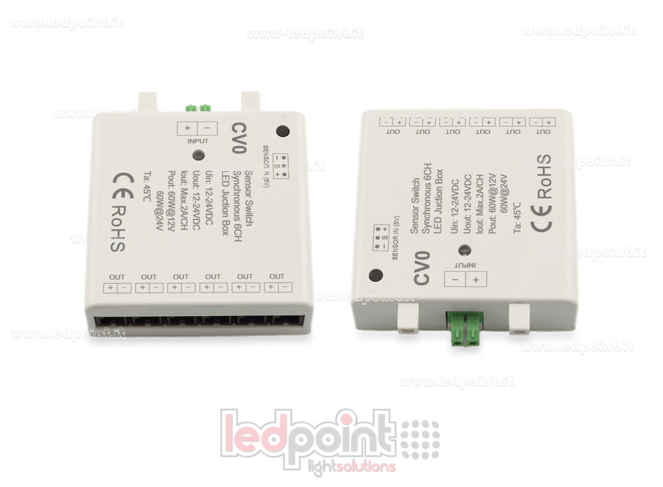 Interfaz dimmer 6ch 60W 12V-24V con entrada para sensor