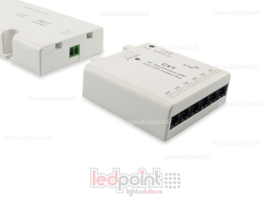 Interfaz dimmer 6ch 60W 12V-24V, RF 2.4GHz con entrada para sensor