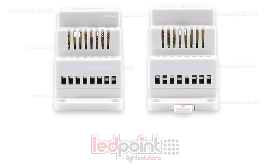 DMX 512 descodificador carril DIN, 4 canales de 5A cada uno, tensión 12-24V DC