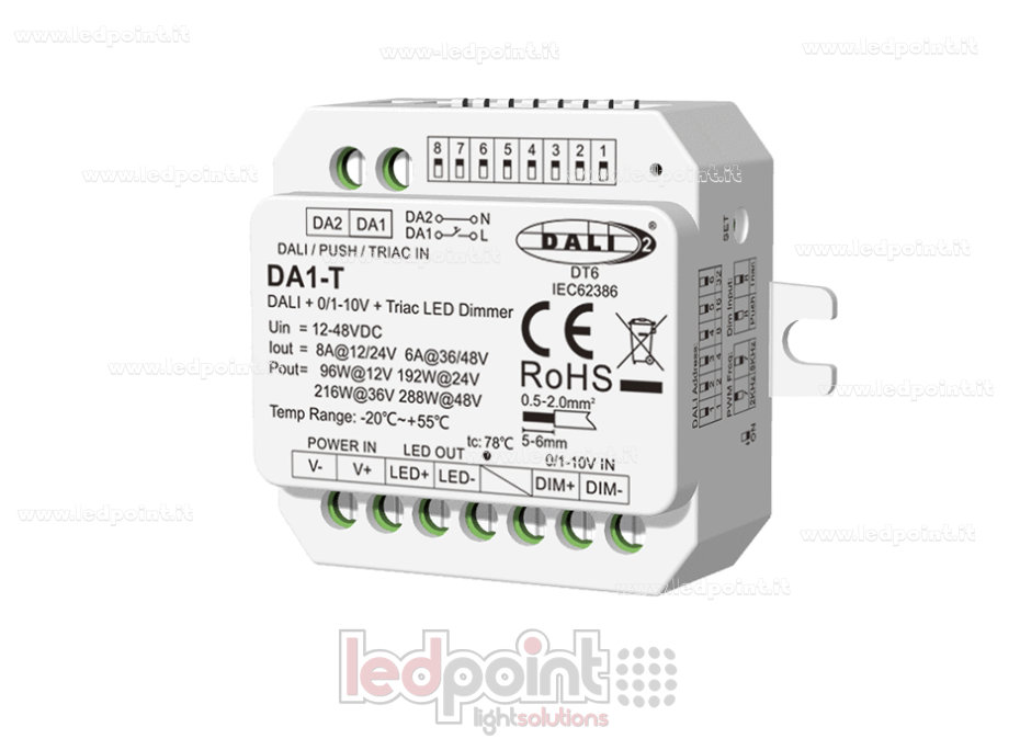 Regulador DALI-2 0/1-10V y Triac, 1 canal, 8A, 12-48V DC, tensión constante
Regulador DALI-2 0/1-10V y Triac, 1 canal, 8A, 12-48V DC, tensión constante
