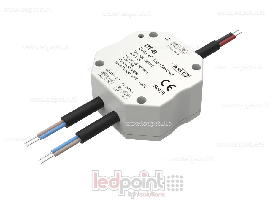 Dimmer DALI y Triac, 1 canal 1,5A, 100-240VAC (DT4)