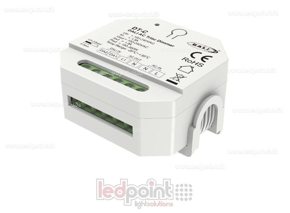 Regulador DALI y Triac, 1 canal de 1,5 A, 100-240 VCA (DT4)