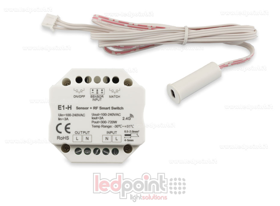 Sensor dimmer on/off monocromático para puertas 100-240VAC, 1chx3A