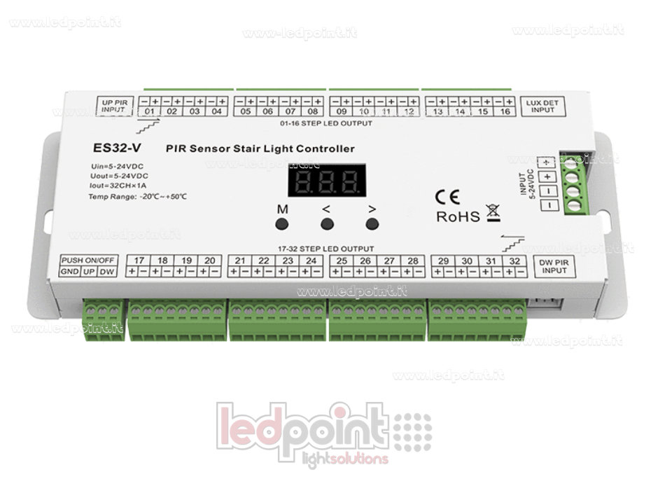 Sensor dual PIR + controlador con dos pulsadores para báscula de 32 divisiones, 5-24 V CC