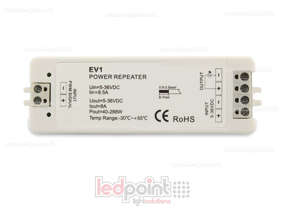 Amplificador monocromático 5-36V 8A 1 canal