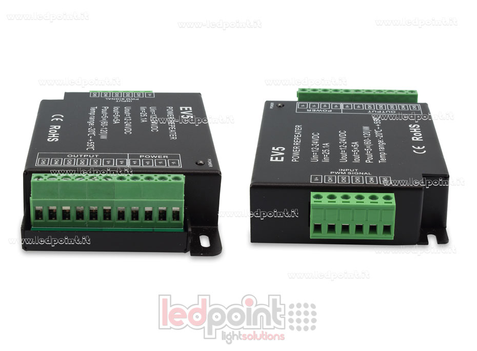 Amplificador RGBCCT 12-24V 25A (5 canales de 5A)