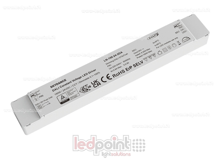 Fuente de alimentación de 150 W, 24 V, DALI, Push-Dim, SkyDance, 2 canales Fuente de alimentación de 150 W, 24 V, DALI, Push-Dim, SkyDance, 2 canales