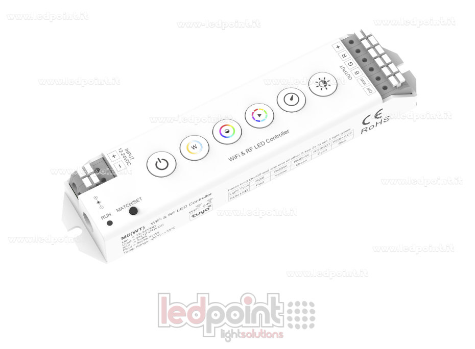 Receptor controlador de 6 botones, 12/24V CC, WiFi y RF, 5 canales*3A, RF 2,4 GHz