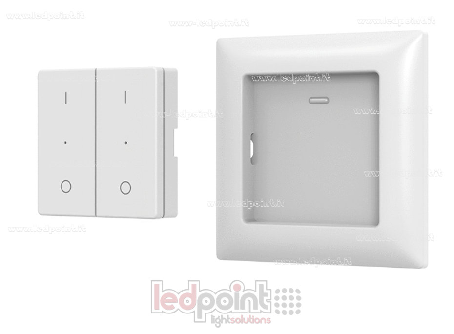 Mando a distancia de pared monocromático de 86x86mm, 2 zonas, RF 2,4G
