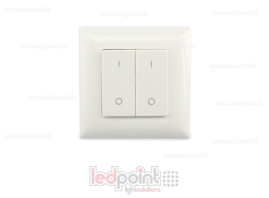 Mando de pared 86x86mm monocromático 2 zonas RF2.4G