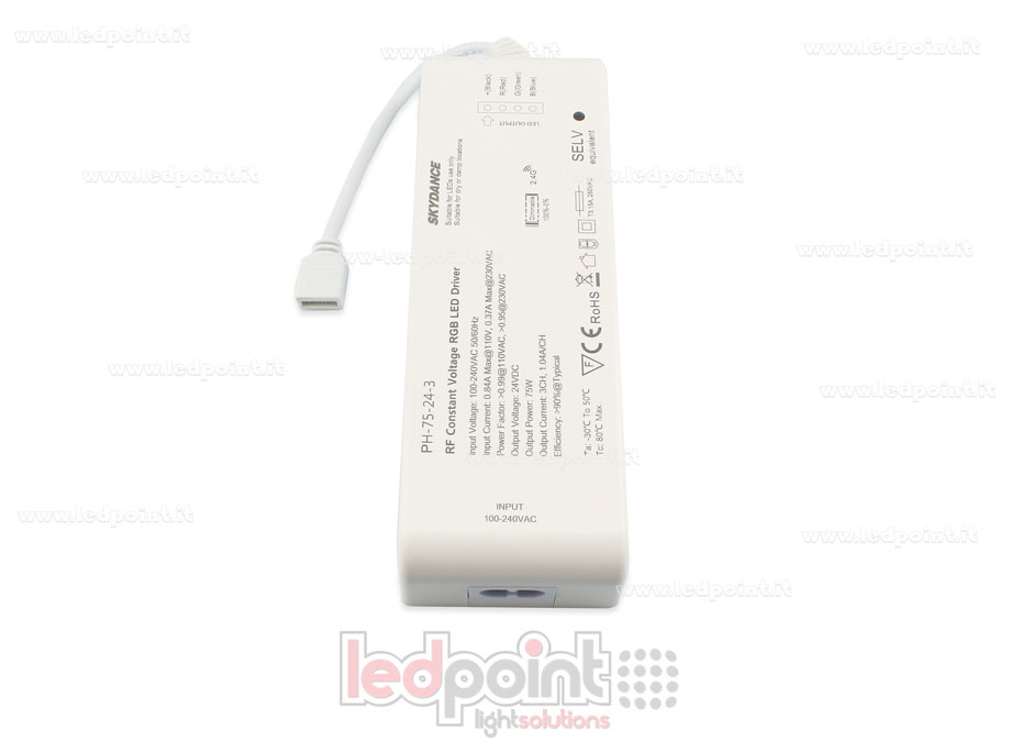 Fuente de alimentación 75W 24V, 3 canales, Wireless SkyDance