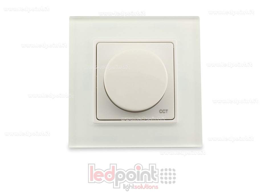 Mando de pared en vidrio 86x86mm CCT monozona con ruleta RF2.4G