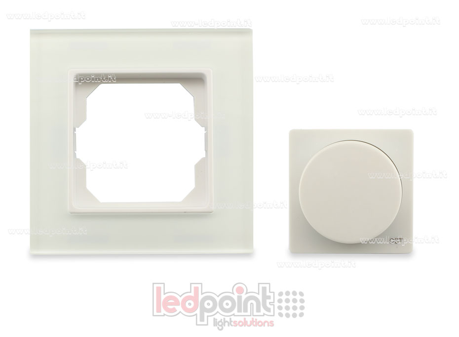 Mando de pared en vidrio 86x86mm CCT monozona con ruleta RF2.4G