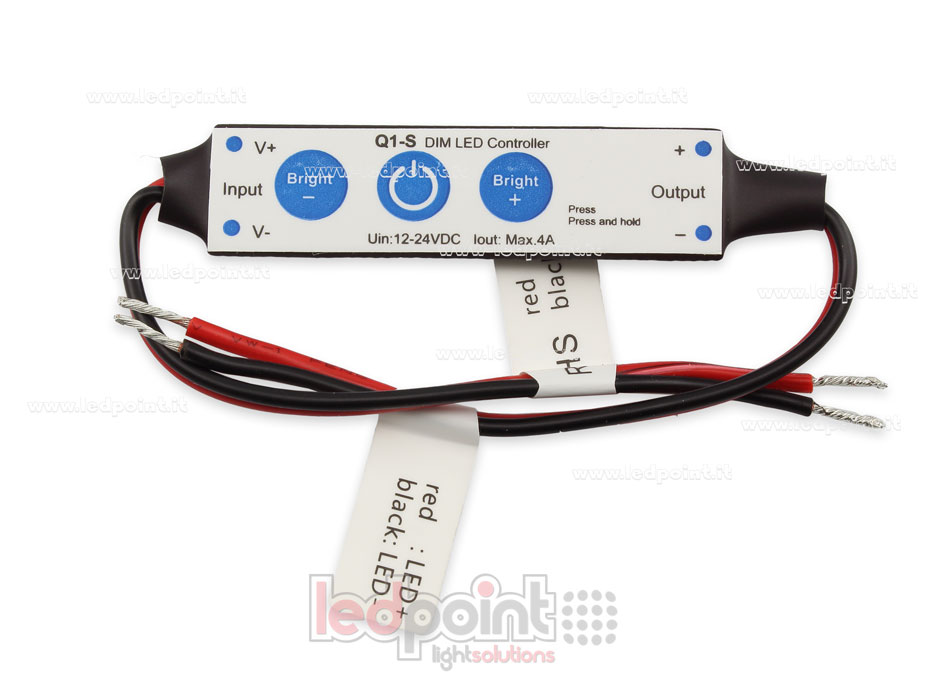 Receptor dimmer mini monocromático 12/24V, 1 ch 4A/CH 3 teclas no RF