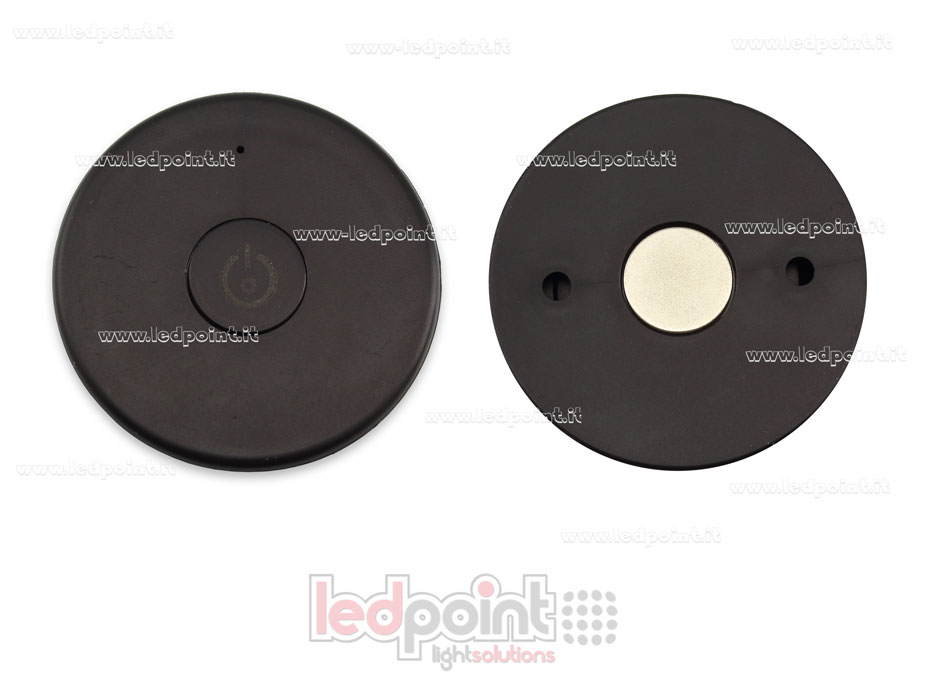 Mando a distancia monocromático,  negro RF 2.4G con imán y agujeros para ser fijado a la pared