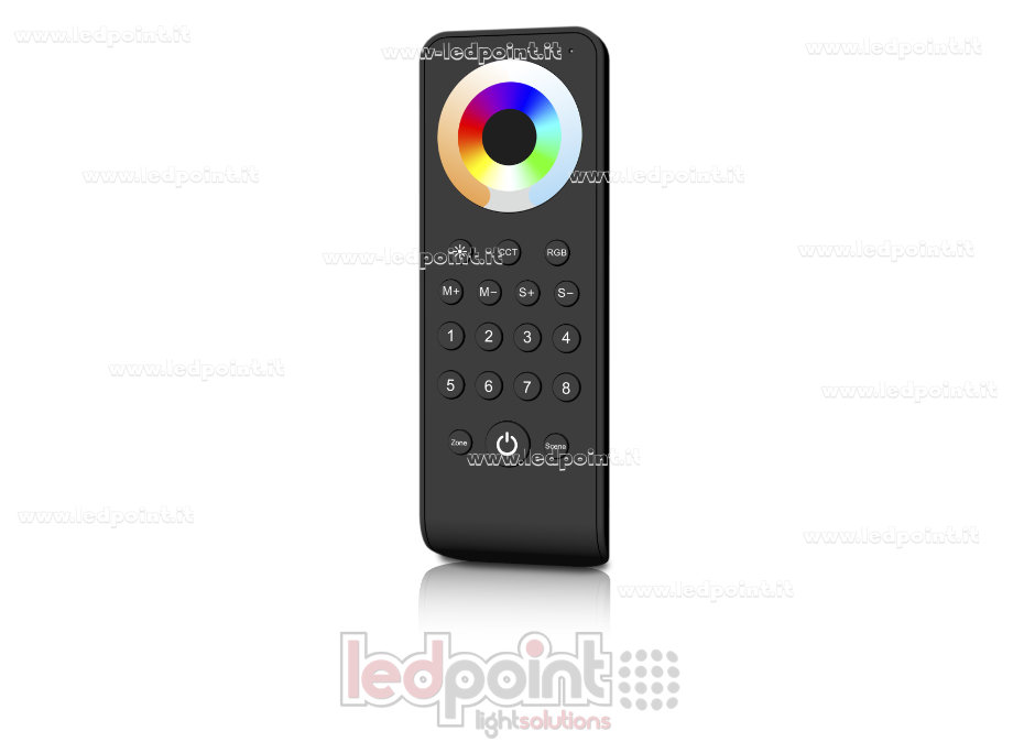 Mando a distancia universal monocromo, CCT, RGB, RGBW o RGB+CCT, 8 zonas y 8 escenas, RF 2,4G