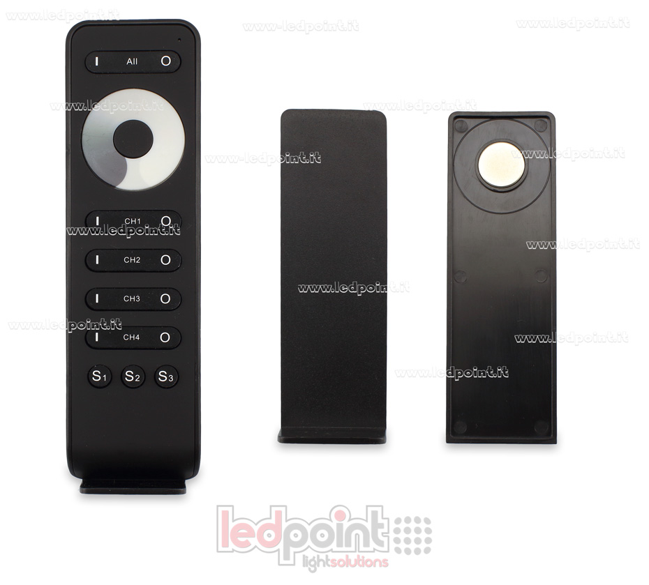 Mando a distancia monocromático, 1 zona, 4 canales, 3 escenas, negro, 13 teclas, RF2.4G