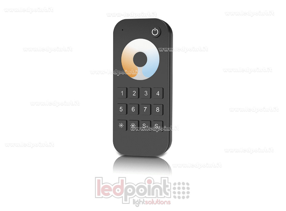 Mando a distancia RF CCT, 8 zonas, 2 escenas, a batería, RF 2,4 GHz
