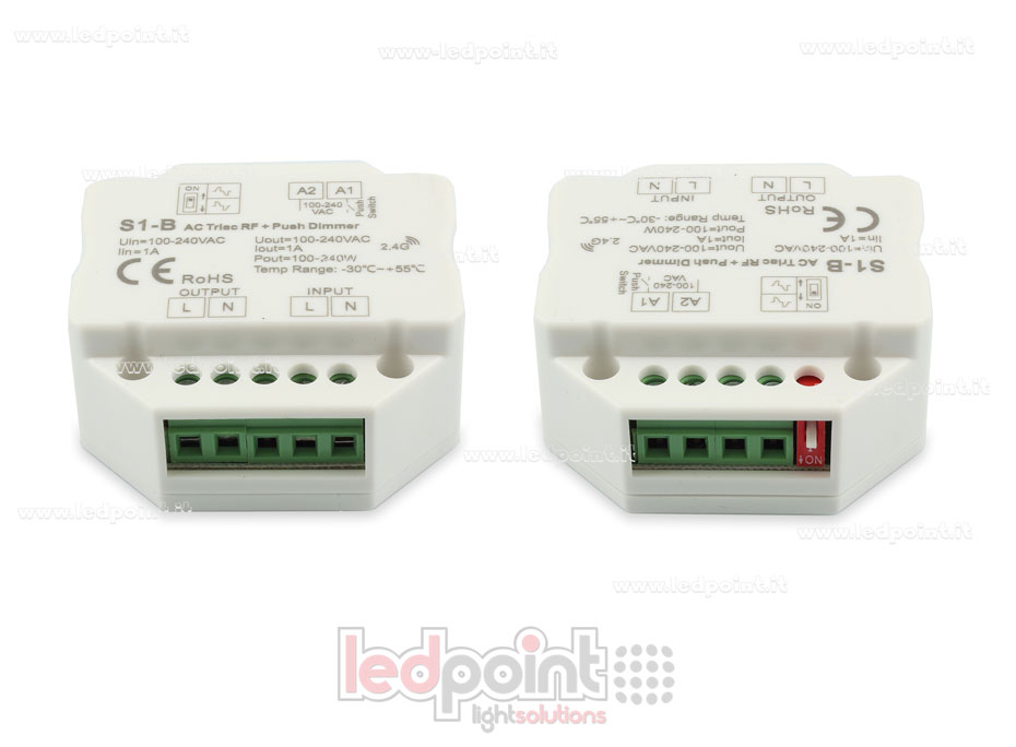 Kit mando + controlador monocromático con interruptor triac 100/230V, RF 2.4G