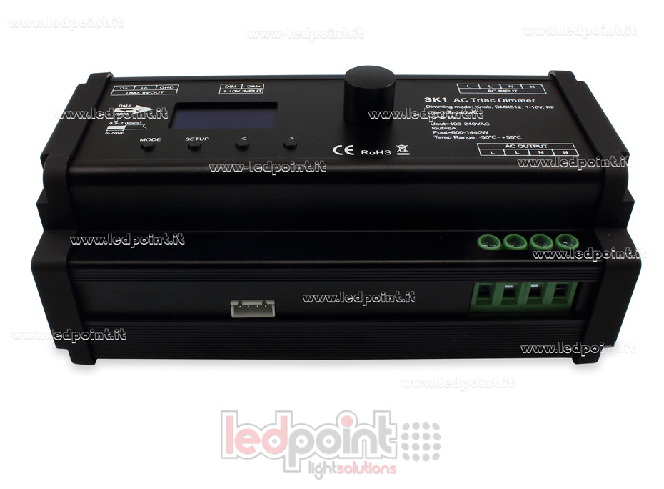 Triac AC DMX512 descodificador, 1 canale de 1A, para carril DIN