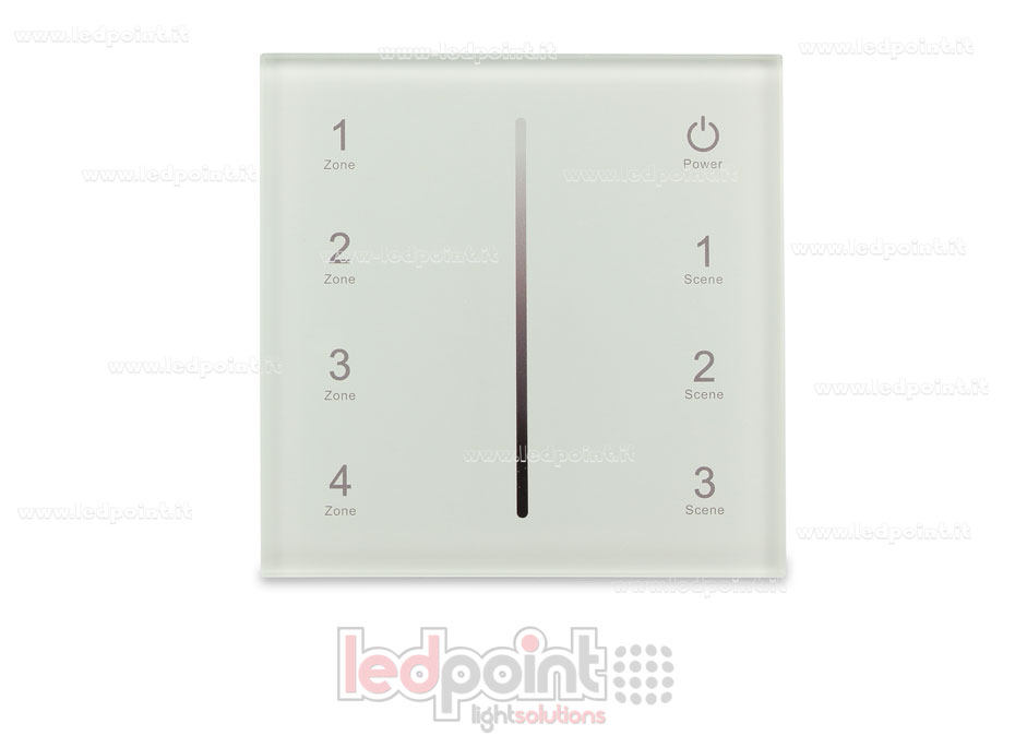 Master DMX y mando para pared 86x86mm monocromático 4 zonas 3 escenas RF2.4G