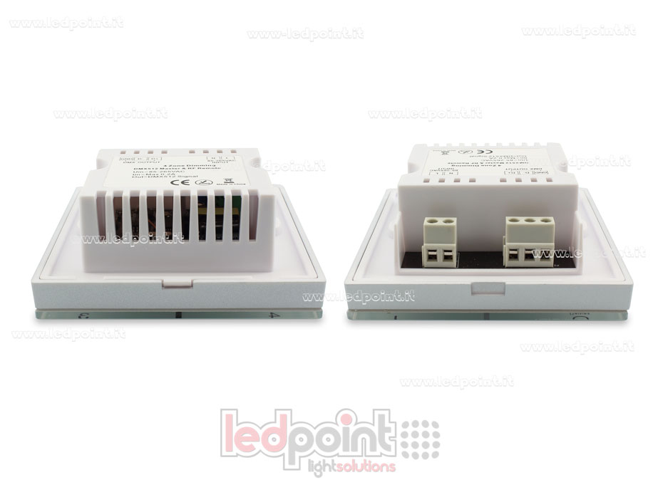 Master DMX y mando para pared 86x86mm monocromático 4 zonas 3 escenas RF2.4G