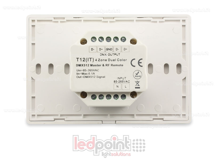 Master DMX y mando para pared CCT 4 zonas 3 escenas, 120x80mm por caja 503