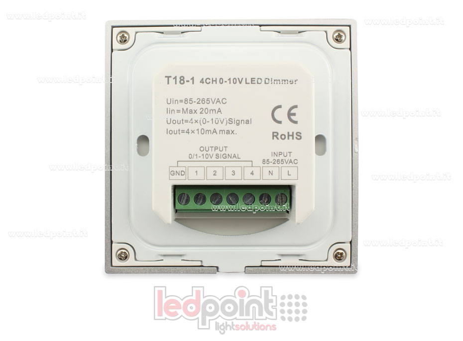 Mando a distancia dimmer 0-10V 4 zonas RF2.4G