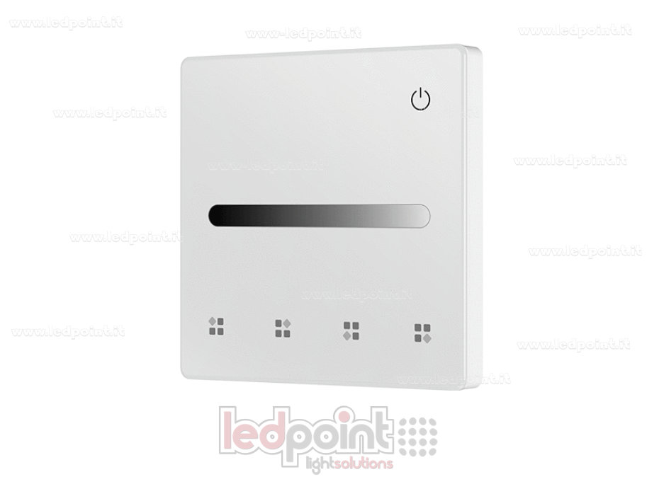 Mando a distancia de pared monocromático, a pilas, blanco, 4 zonas, RF 2,4 GHz