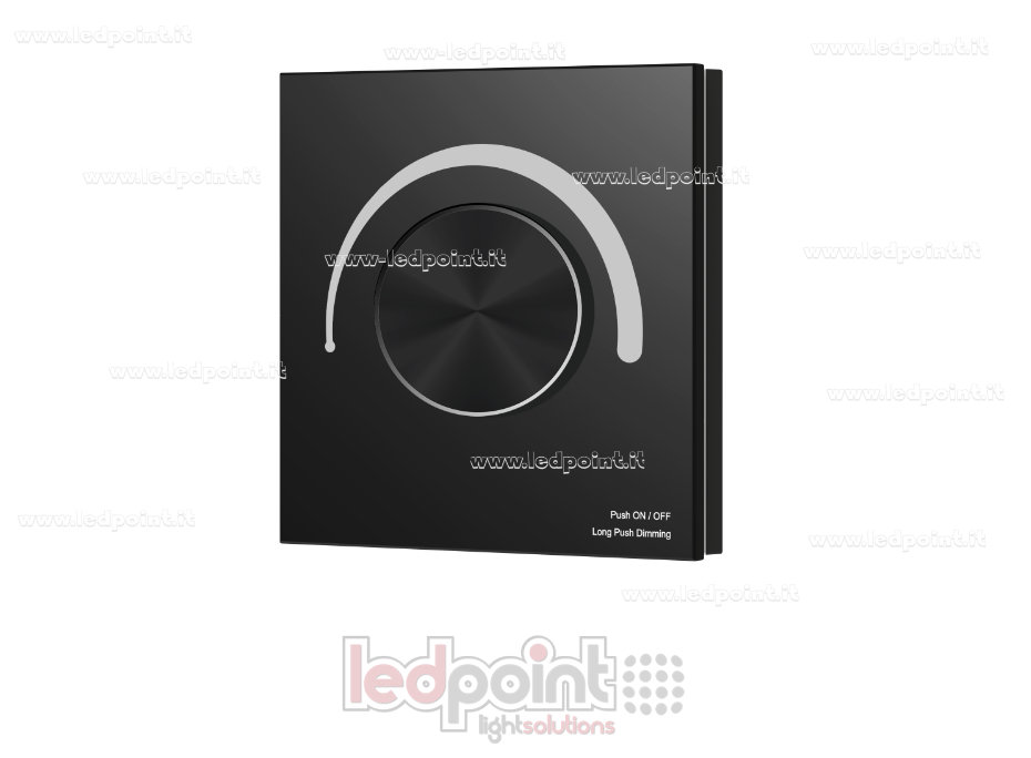 Mando Dimmer Triac Zigbee de Pared, 86x86mm, 1 Zona con Rueda Giratoria, Negro