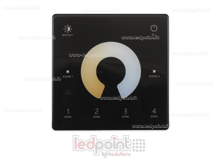 Mando de pared RF2.4G, CCT, slim, negro, alimentado por batería, monozona