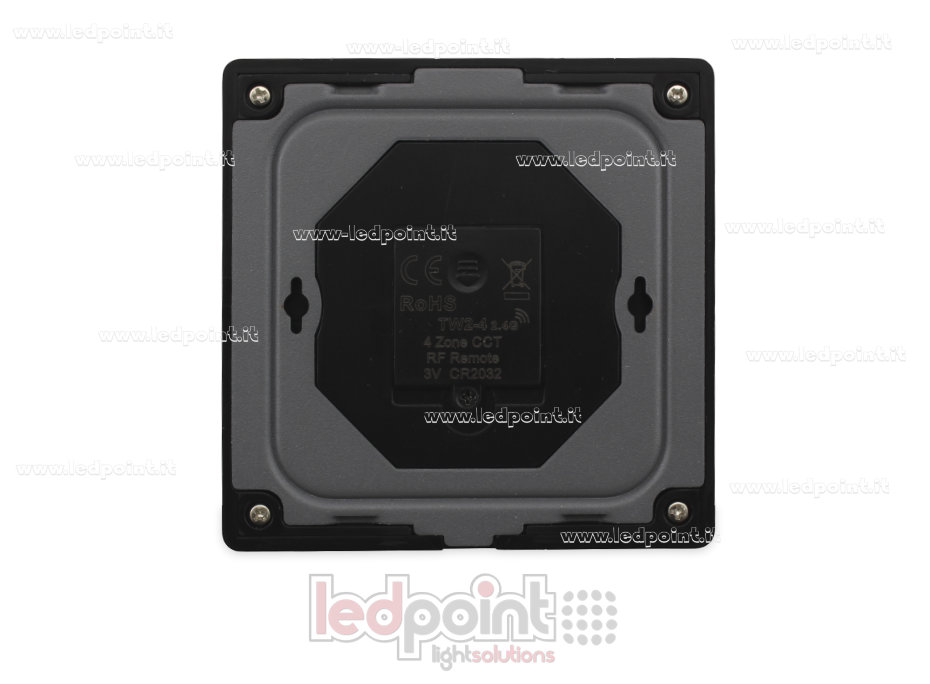 Mando de pared RF2.4G, CCT, slim, negro, alimentado por batería, monozona