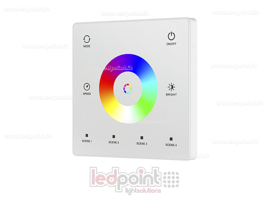 Mando a distancia de pared SPI RF RGB, RGBW, a pilas, blanco, 3 V CC, RF 2,4 GHz Mando a distancia de pared SPI RF RGB, RGBW, a pilas, blanco, 3 V CC, RF 2,4 GHz