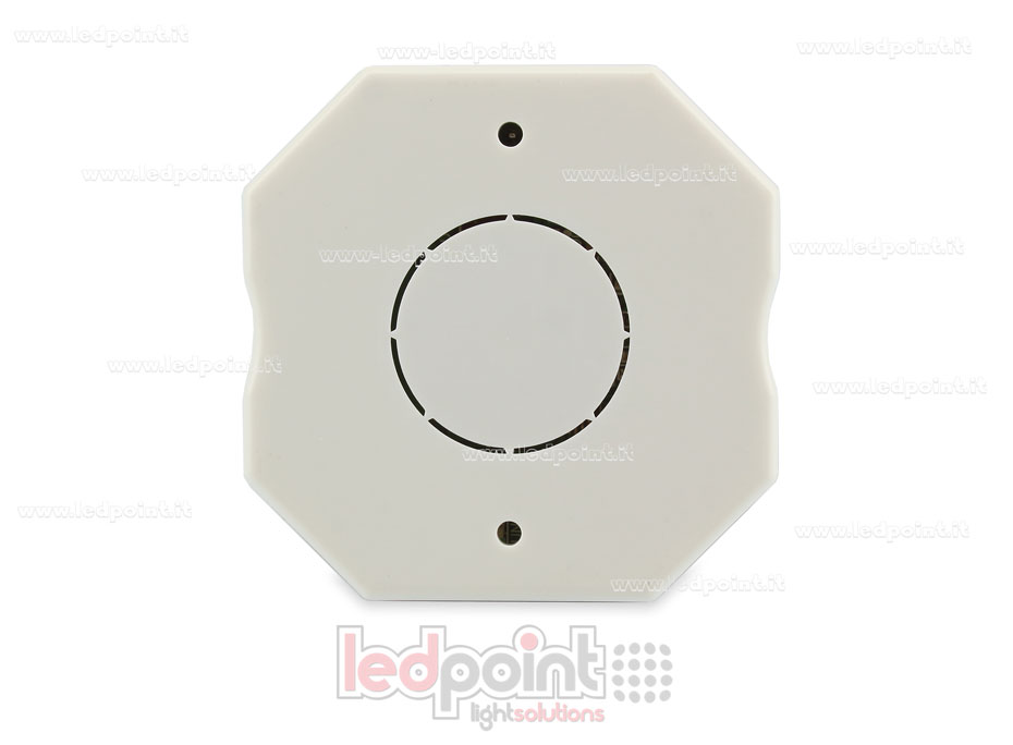 Controlador monocromático con interruptor para caje de conexiones de pared 1CH*4A/8A 12-48VDC, RF 2.4G con curva logarítmica o linear y frecuencia PWM seleccionable
