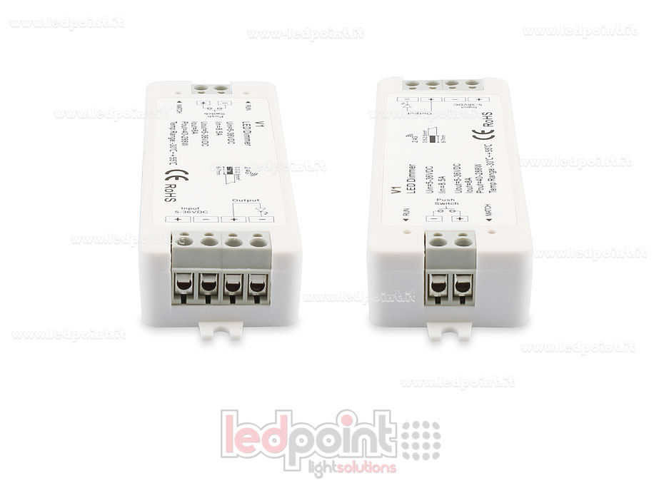 Receptor dimmer monocromático con interruptor 5/36V, 1ch*8A, RF 2.4G