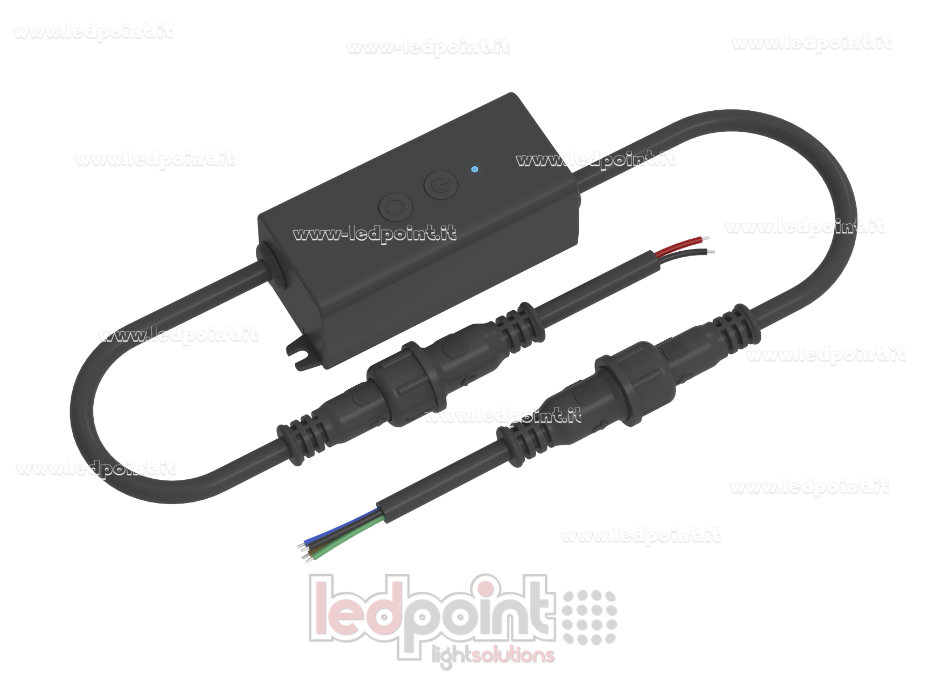 Receptor controlador RGB impermeable IP67 12/24V, 3ch*1.5A, RF 2.4G y 2 Botones