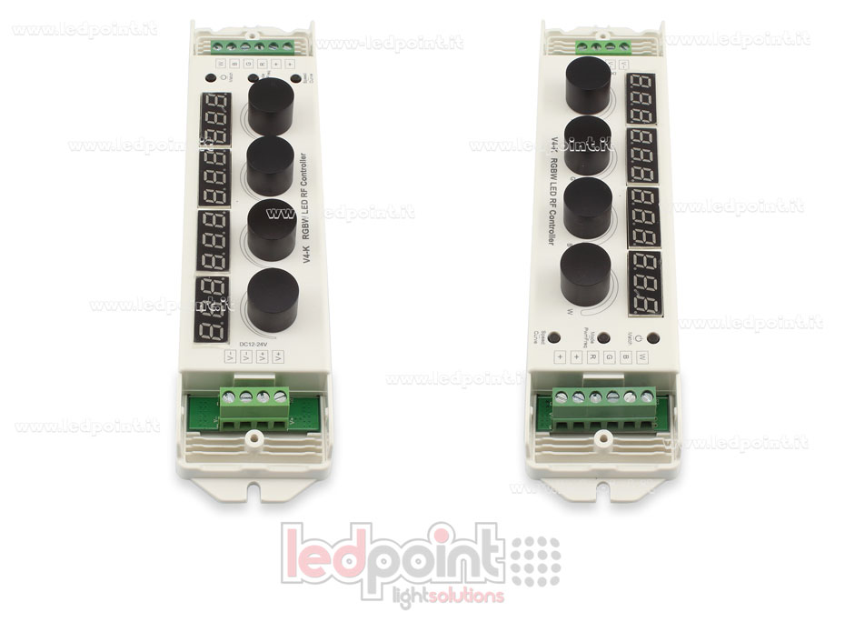 Controlador RGBW con 4 pomos 12/24V, 4ch*4A, RF 2.4G