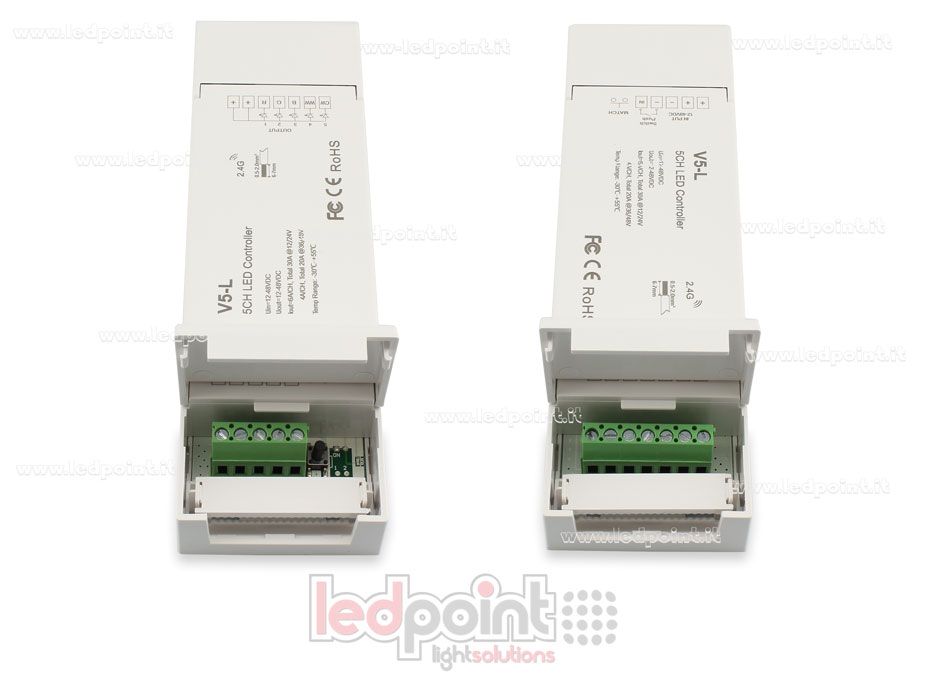 Receptor controlador RGB+CCT 12/24V, 5ch*6A o 36/48V, 5ch*4A, RF 2.4G
