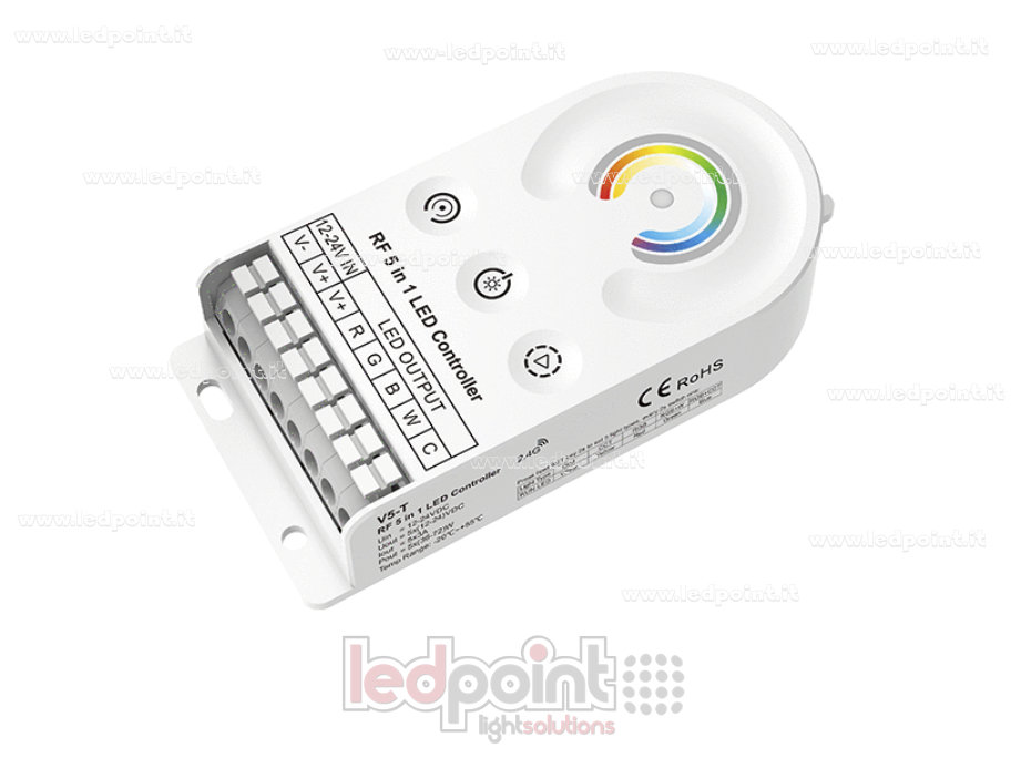 LED del controlador, 12-24 V CC, 5 canales*3 A, 5*(36-72) W, botón táctil + RF 2,4 GHz