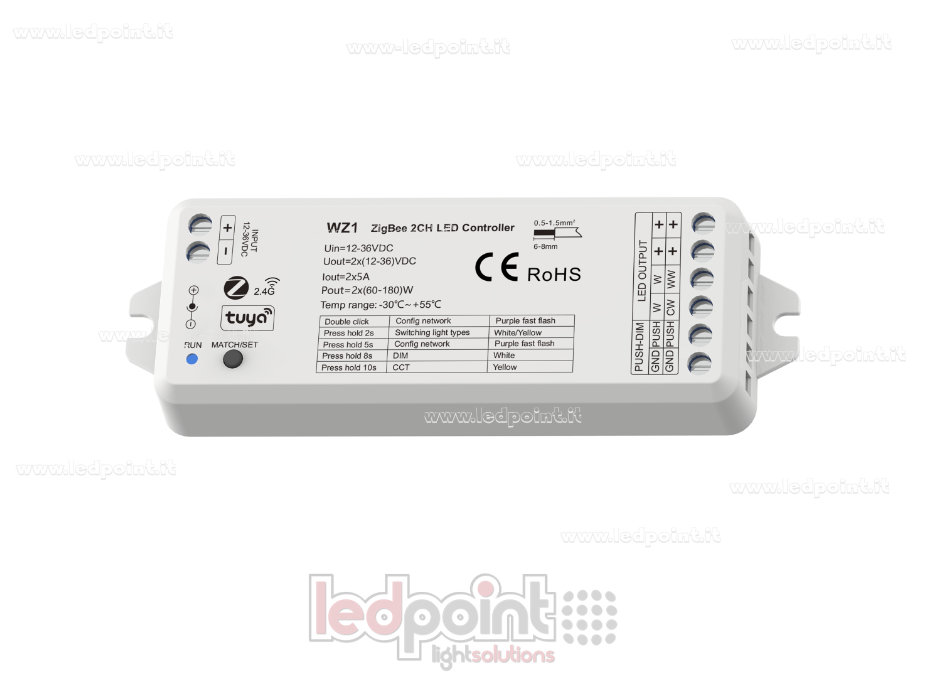 Controlador ZigBee y RF 2.4G y Push Dimmer, CCT y monocromo