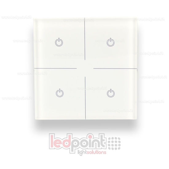 Imagen de Mando a distancia RF monocromo y maestro DMX para montaje en pared, blanco, 4 zonas, 86*86mm