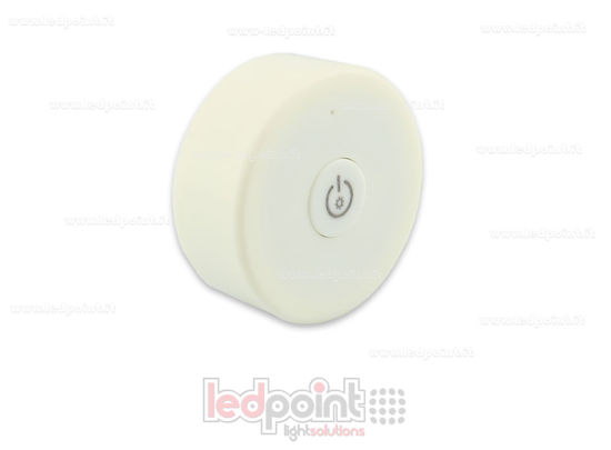 Imagen de Mando a distancia monocromático blanco RF 2.4G con imán y agujeros para fijación