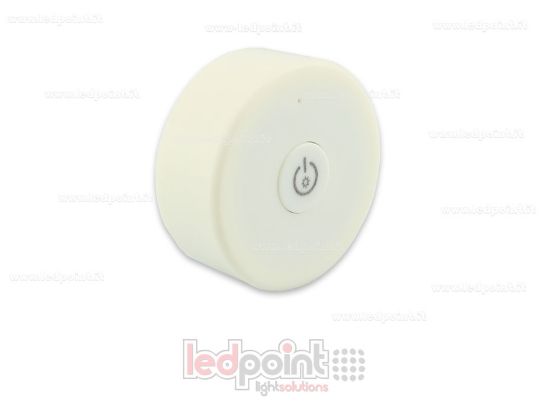 Imagen de Mando a distancia monocromático blanco RF 2.4G con imán y agujeros para fijación