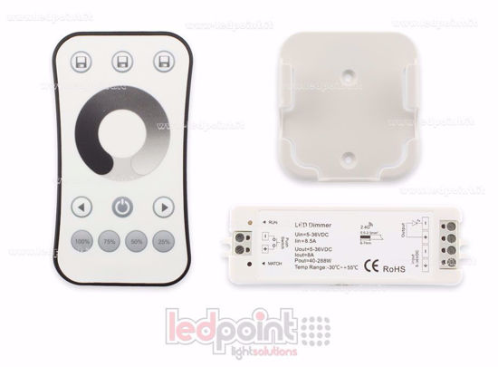 Imagen de Kit mando + controlador monocromático con interruptor 5/36V, 1ch*8A, RF 2.4G