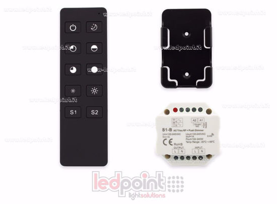 Imagen de Kit mando + controlador monocromático con interruptor triac 100/230V, RF 2.4G