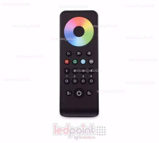 Imagen de Mando RGB/RGBW 4 zonas, negro con imán, RF2.4G