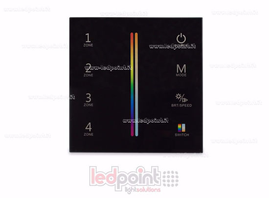 Imagen de Mando de pared negro RGB/CCT 4 zonas RF2.4G