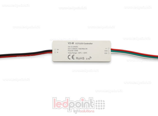 Imagen de Mini dimmer receptor CCT 12-24V, 2ch 2.5A/CH, RF 2.4GHz
