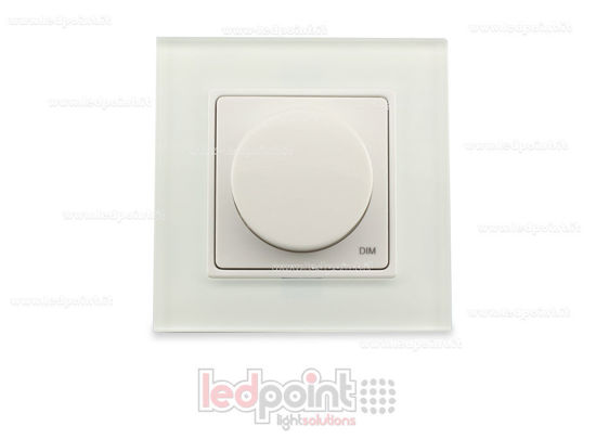 Imagen de Mando de pared en vidrio 86x86mm monocromático monozona con ruleta RF2.4G