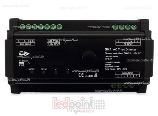Imagen de Triac AC DMX512 descodificador, 1 canale de 1A, para carril DIN